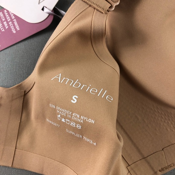 Ambrielle No Show Seamless Nude Scoop Neck Lounge Bra Size S - Picture 7 of 11